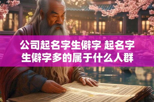 公司起名字生僻字 起名字生僻字多的属于什么人群
