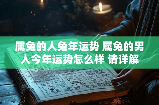 属兔的人兔年运势 属兔的男人今年运势怎么样 请详解
