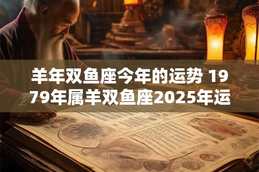 羊年双鱼座今年的运势 1979年属羊双鱼座2025年运势