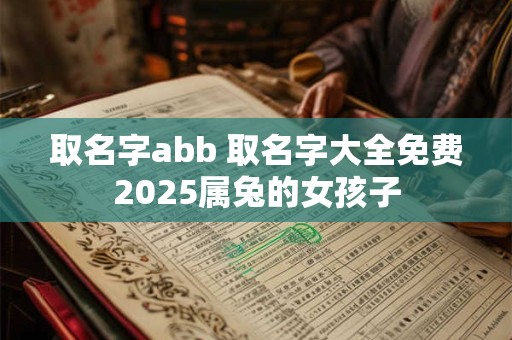 详细阅读:取名字abb 取名字大全免费2025属兔的女孩子 取名字abb 取名字大全免费2025属兔的女孩子