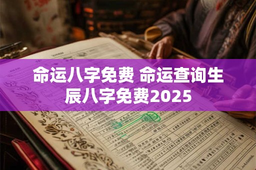 命运八字免费 命运查询生辰八字免费2025