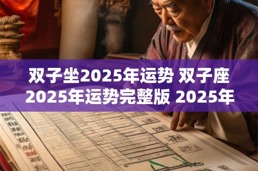 双子坐2025年运势 双子座2025年运势完整版 2025年双子座全年运势详解