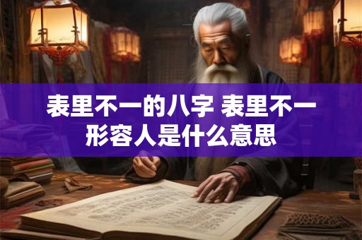 表里不一的八字 表里不一形容人是什么意思