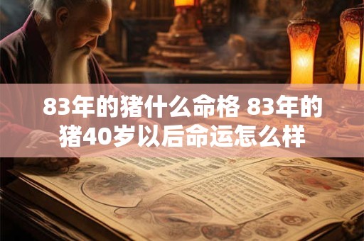 83年的猪什么命格 83年的猪40岁以后命运怎么样