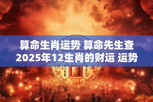 算命生肖运势 算命先生查2025年12生肖的财运 运势
