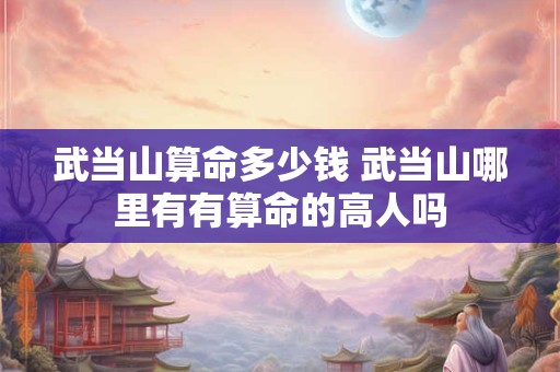 武当山算命多少钱 武当山哪里有有算命的高人吗