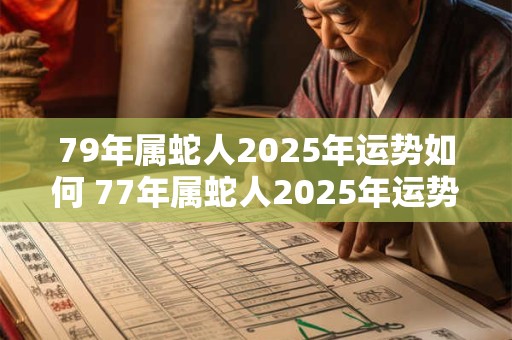 79年属蛇人2025年运势如何 77年属蛇人2025年运势运程每月运程