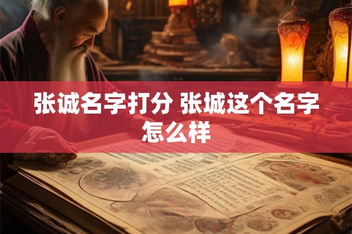 张诚名字打分 张城这个名字怎么样