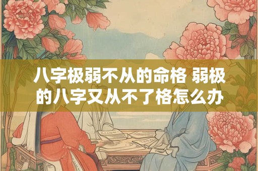 八字极弱不从的命格 弱极的八字又从不了格怎么办