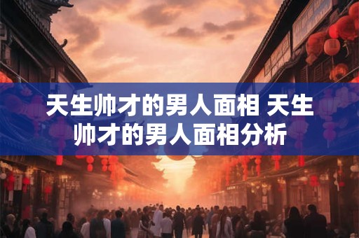天生帅才的男人面相 天生帅才的男人面相分析