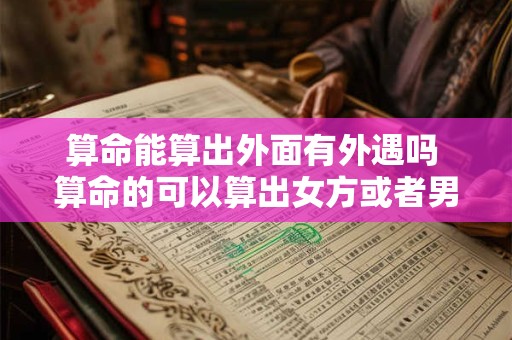 算命能算出外面有外遇吗 算命的可以算出女方或者男方出轨吗