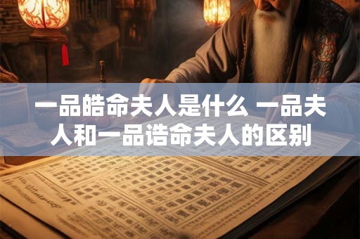 一品皓命夫人是什么 一品夫人和一品诰命夫人的区别