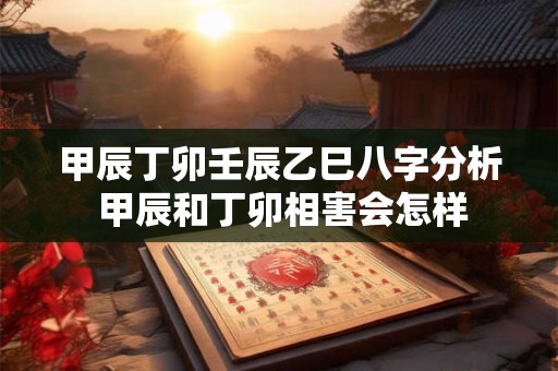 甲辰丁卯壬辰乙巳八字分析 甲辰和丁卯相害会怎样