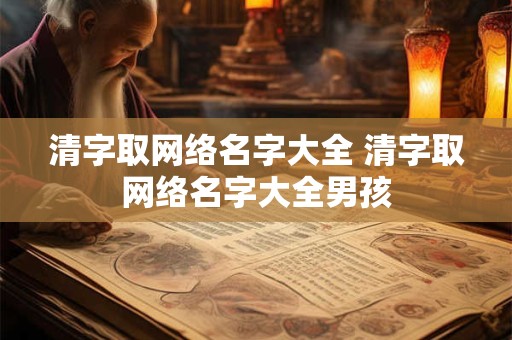 清字取网络名字大全 清字取网络名字大全男孩
