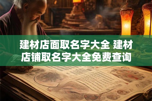 建材店面取名字大全 建材店铺取名字大全免费查询
