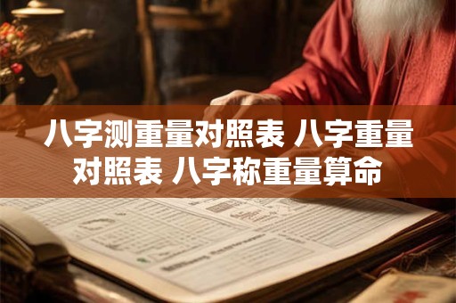八字测重量对照表 八字重量对照表 八字称重量算命