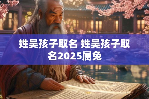 姓吴孩子取名 姓吴孩子取名2025属兔
