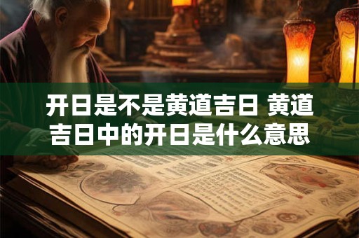 开日是不是黄道吉日 黄道吉日中的开日是什么意思