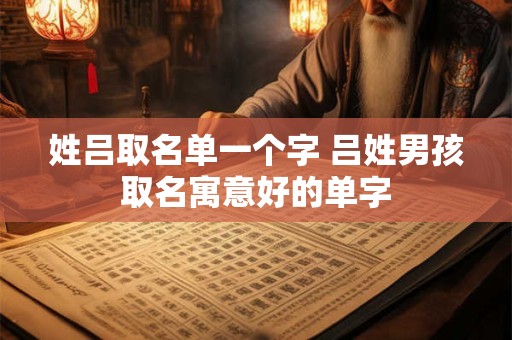 姓吕取名单一个字 吕姓男孩取名寓意好的单字