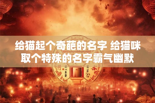给猫起个奇葩的名字 给猫咪取个特殊的名字霸气幽默