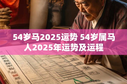 54岁马2025运势 54岁属马人2025年运势及运程