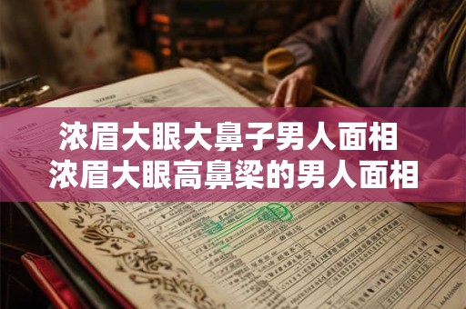 浓眉大眼大鼻子男人面相 浓眉大眼高鼻梁的男人面相好不好