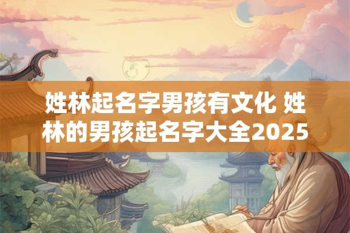 详细阅读:姓林起名字男孩有文化 姓林的男孩起名字大全2025年 姓林起名字男孩有文化 姓林的男孩起名字大全2025年