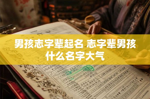 男孩志字辈起名 志字辈男孩什么名字大气