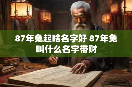 87年兔起啥名字好 87年兔叫什么名字带财