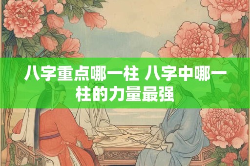 八字重点哪一柱 八字中哪一柱的力量最强