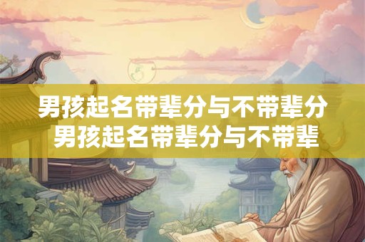 男孩起名带辈分与不带辈分 男孩起名带辈分与不带辈分哪个好