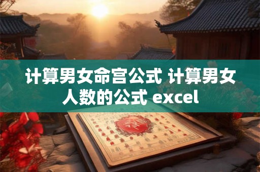 计算男女命宫公式 计算男女人数的公式 excel