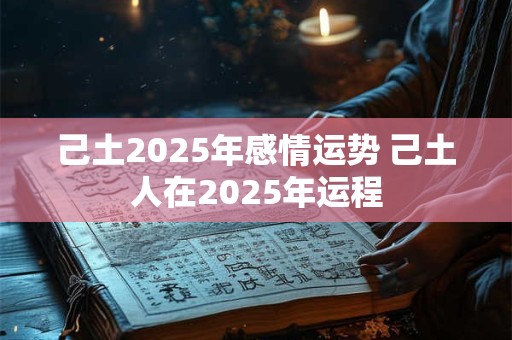 己土2025年感情运势 己土人在2025年运程