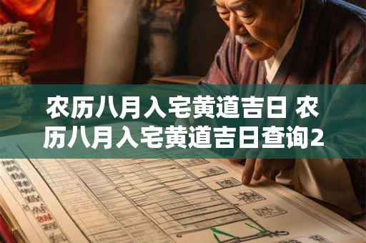 农历八月入宅黄道吉日 农历八月入宅黄道吉日查询2025年