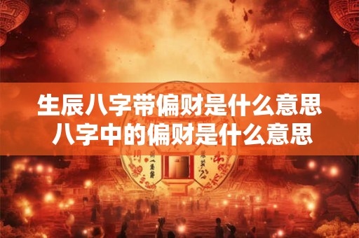 生辰八字带偏财是什么意思 八字中的偏财是什么意思命带偏财有哪些作用