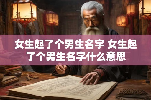 女生起了个男生名字 女生起了个男生名字什么意思