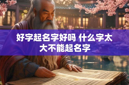 好字起名字好吗 什么字太大不能起名字