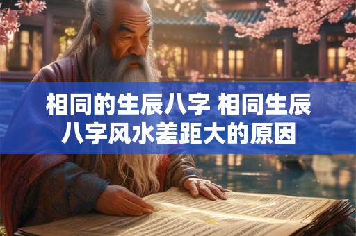 相同的生辰八字 相同生辰八字风水差距大的原因