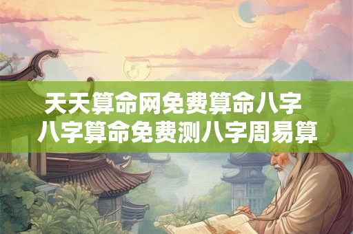 天天算命网免费算命八字 八字算命免费测八字周易算命天天运势网