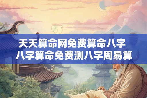 天天算命网免费算命八字 八字算命免费测八字周易算命天天运势网