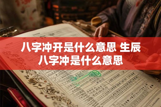 八字冲开是什么意思 生辰八字冲是什么意思