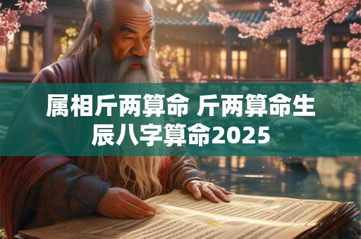 属相斤两算命 斤两算命生辰八字算命2025