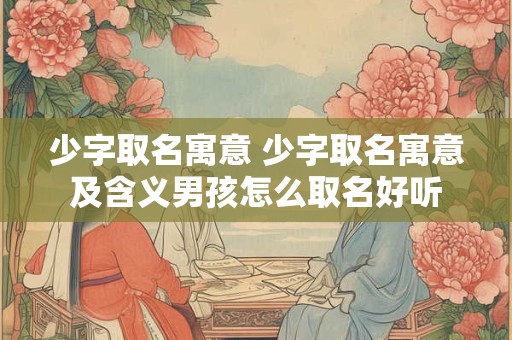 少字取名寓意 少字取名寓意及含义男孩怎么取名好听