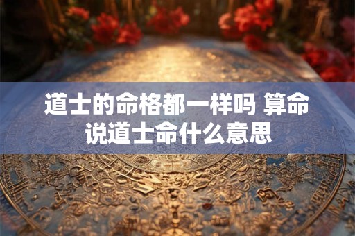 道士的命格都一样吗 算命说道士命什么意思