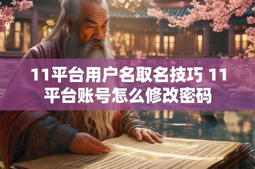 11平台用户名取名技巧 11平台账号怎么修改密码