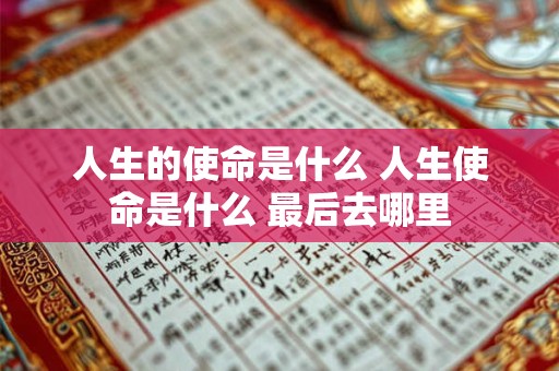 人生的使命是什么 人生使命是什么 最后去哪里