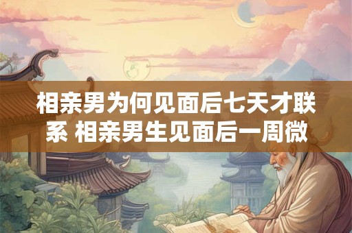 相亲男为何见面后七天才联系 相亲男生见面后一周微信联系一次 不见面