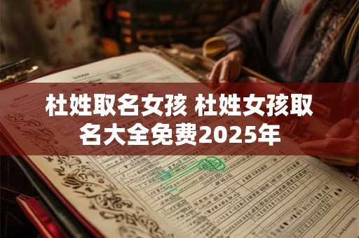 杜姓取名女孩 杜姓女孩取名大全免费2025年