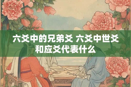 六爻中的兄弟爻 六爻中世爻和应爻代表什么