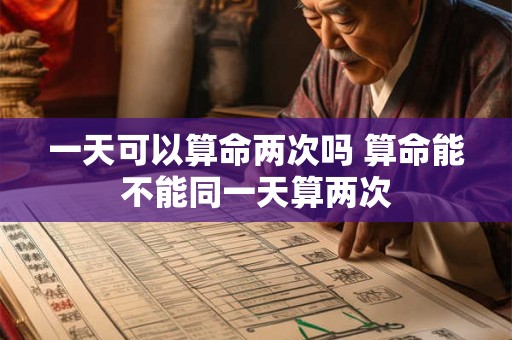 一天可以算命两次吗 算命能不能同一天算两次